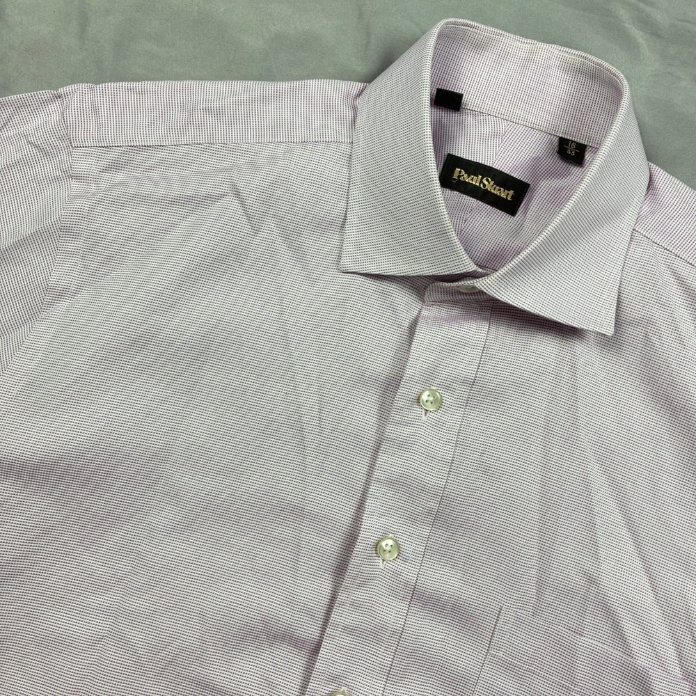 Paul Stuart Dress Shirt Mens 16 33 Purple Micro Check Spread Collar Canada